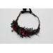 Purple, Burgundy & Black Flower Crown – Gothic Faux Floral Hair Wreath
