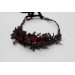 Purple, Burgundy & Black Flower Crown – Gothic Faux Floral Hair Wreath