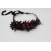 Purple, Burgundy & Black Flower Crown – Gothic Faux Floral Hair Wreath