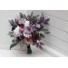 Deep Purple, Lilac & White Bouquets – Boho Faux Wedding Flowers