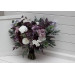 Deep Purple, Lilac & White Bouquets – Boho Faux Wedding Flowers