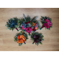 Jewel-Tone Bridesmaid Bouquet – Emerald, Orange, Magenta & Teal Wedding Flowers