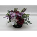 Deep Purple, Lilac & White Centerpiece – Faux Wedding Flowers in Hat Box