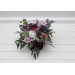 Deep Purple, Lilac & White Centerpiece – Faux Wedding Flowers in Hat Box