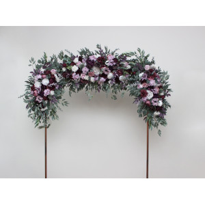  Flower arch arrangement in deep purple lilac white colors.  Arbor flowers. Floral archway. Faux flowers for wedding arch. 5430