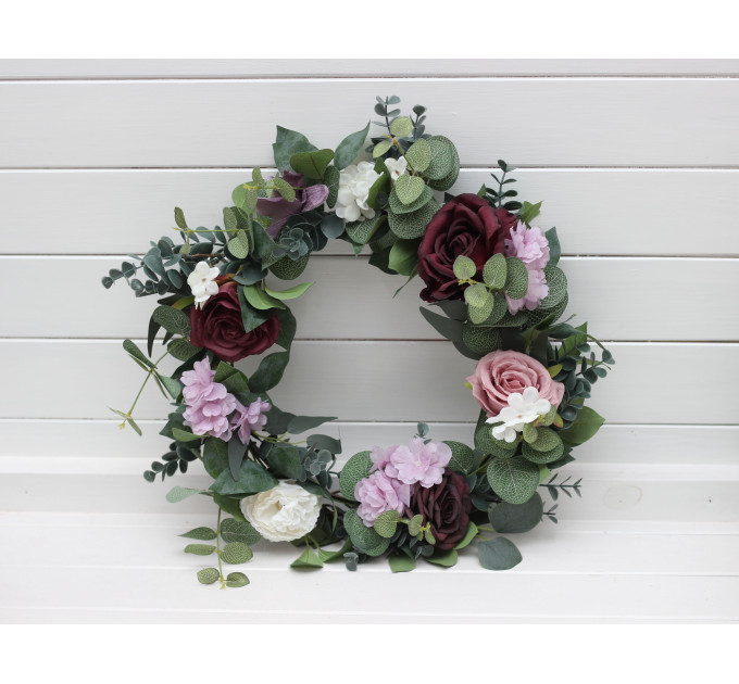 Lantern Wreath Centerpiece – Faux Floral Ring for Wedding Table Decor