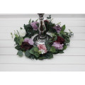 Lantern Wreath Centerpiece – Faux Floral Ring for Wedding Table Decor