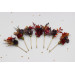 Burgundy, Purple & Rust Hair Pins – Set of 7 Faux Floral Wedding Accessories