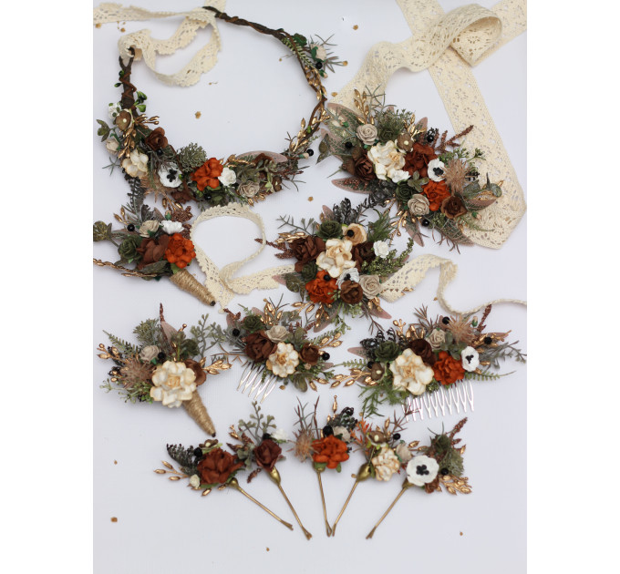 Vintage Rustic Wedding Boutonnieres – Earthy Faux Floral Accessories for Groom