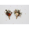 Vintage Rustic Wedding Boutonnieres – Earthy Faux Floral Accessories for Groom