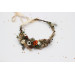 Vintage Rustic Flower Crown – Earthy Faux Floral Bridal Hair Wreath