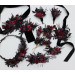 Purple, Burgundy & Black Flower Combs – Gothic Wedding Hair Accessories