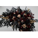 Flower Arch Arrangement in Burgundy, Black, Gold & Beige | Faux Floral Archway for Halloween Wedding