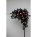 Flower Arch Arrangement in Burgundy, Black, Gold & Beige | Faux Floral Archway for Halloween Wedding