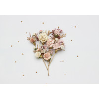  Set of  7 bobby pins in vintage boho style in blush pink, cream and gold color scheme  . Flower hair pins. Hair accessories. Flower accessories for wedding.  Bridesmaid gift. 5436