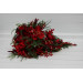 Winter Cascading Bridal Bouquet – Red Flowers & Pine Branches Faux Arrangement