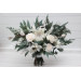Winter Protea Bridal Bouquet – White & Sage Green Faux Wedding Flowers