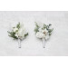 White Winter Wedding Boutonnieres – Elegant Faux Floral Accessories
