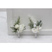 White Winter Wedding Boutonnieres – Elegant Faux Floral Accessories