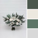Winter Protea Bridal Bouquet – White & Sage Green Faux Wedding Flowers