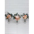 Orange & Blush Pink Table Flowers – Mini Faux Bouquets for DIY Wedding Decor