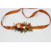 Rust, Brown, Red & Ivory Flower Belt with Berries – Fall Wedding Floral Sash