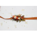 Rust, Brown, Red & Ivory Flower Belt with Berries – Fall Wedding Floral Sash