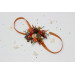 Rust, Brown, Red & Ivory Wrist Corsage with Berries – Fall Wedding Floral Bracelet