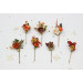 Rust, Brown, Red & Ivory Hair Pins with Berries – Set of 7 Faux Floral Wedding Accessories