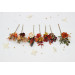 Rust, Brown, Red & Ivory Hair Pins with Berries – Set of 7 Faux Floral Wedding Accessories