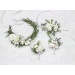 White Flower Crown – Winter Faux Floral Hair Wreath for Wedding
