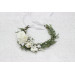 White Flower Crown – Winter Faux Floral Hair Wreath for Wedding