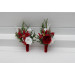 Red & White Winter Wedding Boutonnieres – Elegant Faux Floral Accessories