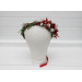 Red & White Flower Crown – Winter Faux Floral Headband for Wedding