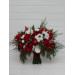 Classic Red & White Bridal Bouquet – Winter Wedding Faux Flowers