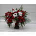 Classic Red & White Bridal Bouquet – Winter Wedding Faux Flowers