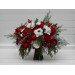 Classic Red & White Bridal Bouquet – Winter Wedding Faux Flowers