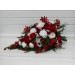 Red & White Cascading Bridal Bouquet – Winter Wedding Faux Flowers