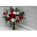 Classic Red & White Bridal Bouquet – Winter Wedding Faux Flowers