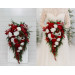 Red & White Cascading Bridal Bouquet – Winter Wedding Faux Flowers