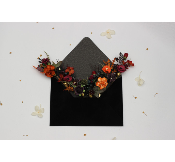 Moody Burgundy, Rust, Purple & Black Hair Pins – Set of 7 Fall Wedding Accessories