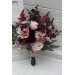 Wedding Bouquets in Burgundy, Dusty Rose & Blush Pink | Faux Bridal & Bridesmaid Cascading Bouquets