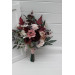 Cascading Wedding Bouquet – Faux Bridal Flowers in Burgundy, Dusty Rose & Blush Pink