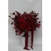 Red & Burgundy Dramatic Bridal Bouquet – Moody Faux Wedding Flowers