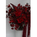 Red & Burgundy Dramatic Bridal Bouquet – Moody Faux Wedding Flowers