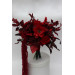 Red & Burgundy Dramatic Bridal Bouquet – Moody Faux Wedding Flowers
