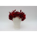 Red & Burgundy Flower Crown – Dramatic Faux Floral Wedding Hair Wreath