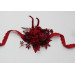 Red & Burgundy Wrist Corsage – Dramatic Faux Floral Wedding Bracelet