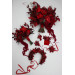 Red & Burgundy Dramatic Bridal Bouquet – Moody Faux Wedding Flowers