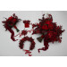 Red & Burgundy Wedding Boutonnieres – Dramatic Faux Floral Accessories